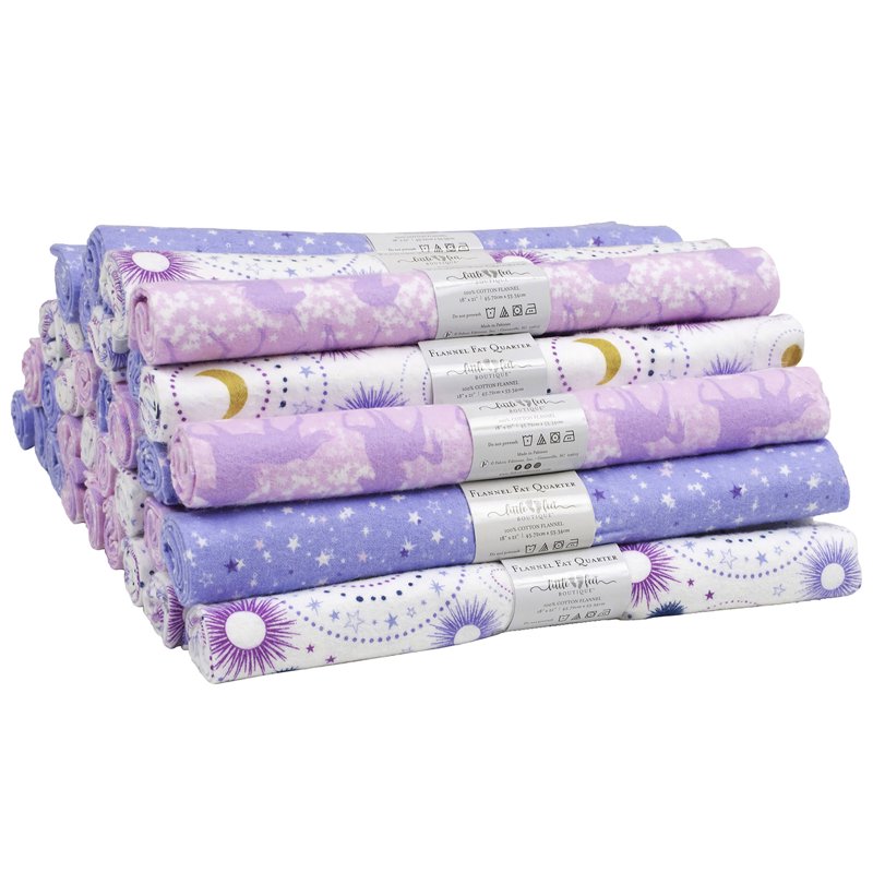 Out of This World Baby Quilt Fabric Set - 3 Cotton Flannel Designs, 18x21 Inches
