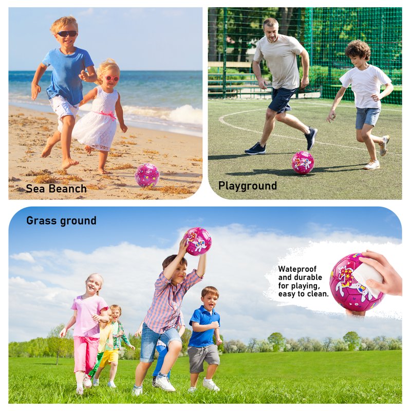 Size 3 Unicorn Soccer Ball with Pump | Glitter Pink Variation