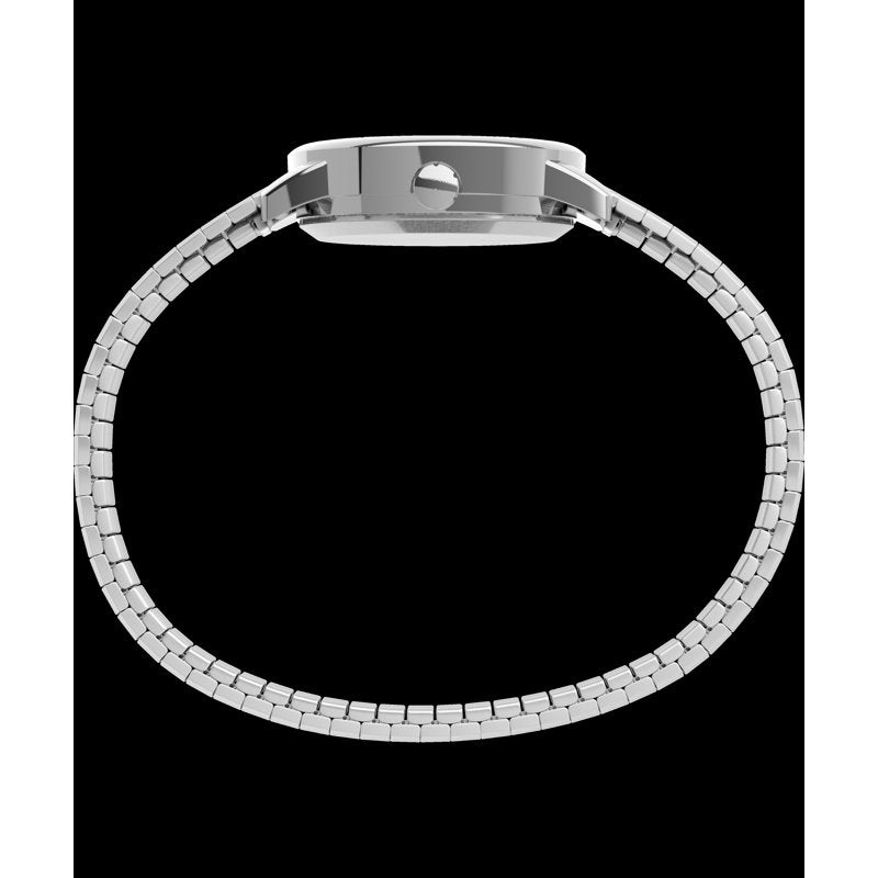 Ladies Stainless Steel Watch with Indigo Backlight and Date - Silver