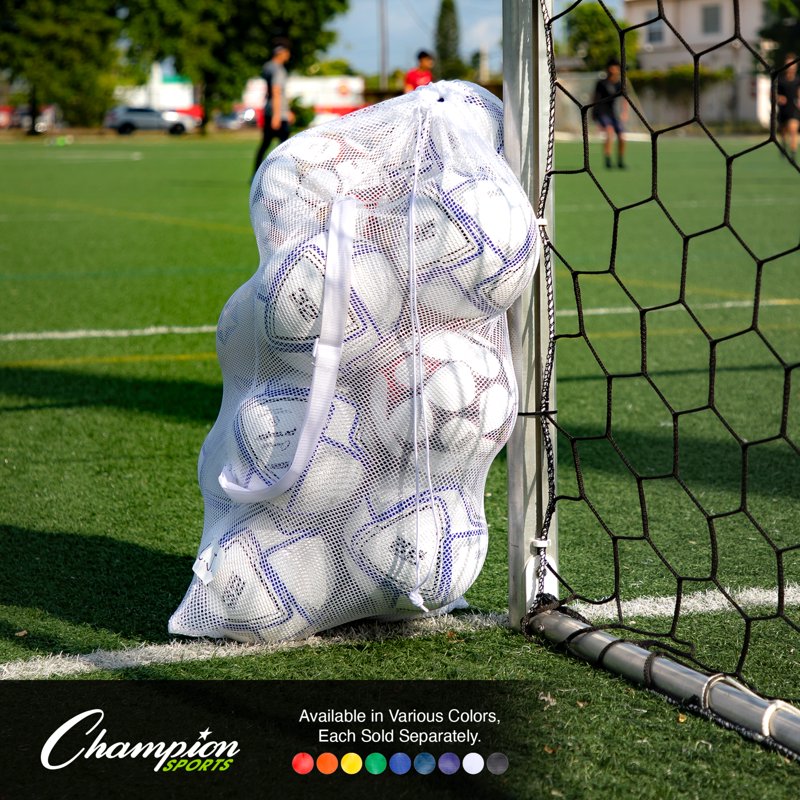 Champion Sports Mesh Equipment Bag with Shoulder Strap 24" x 48" - Green
