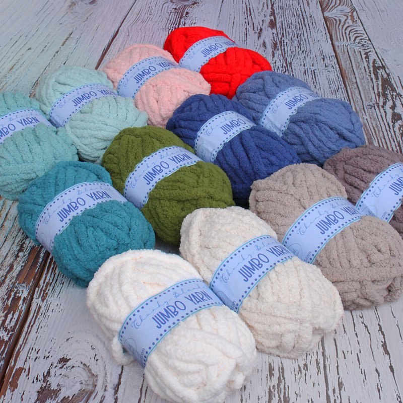 Chunky Chenille Yarn for Hand Knitting - Soft Thick Polyester for Blankets, Pillows & Pet Beds