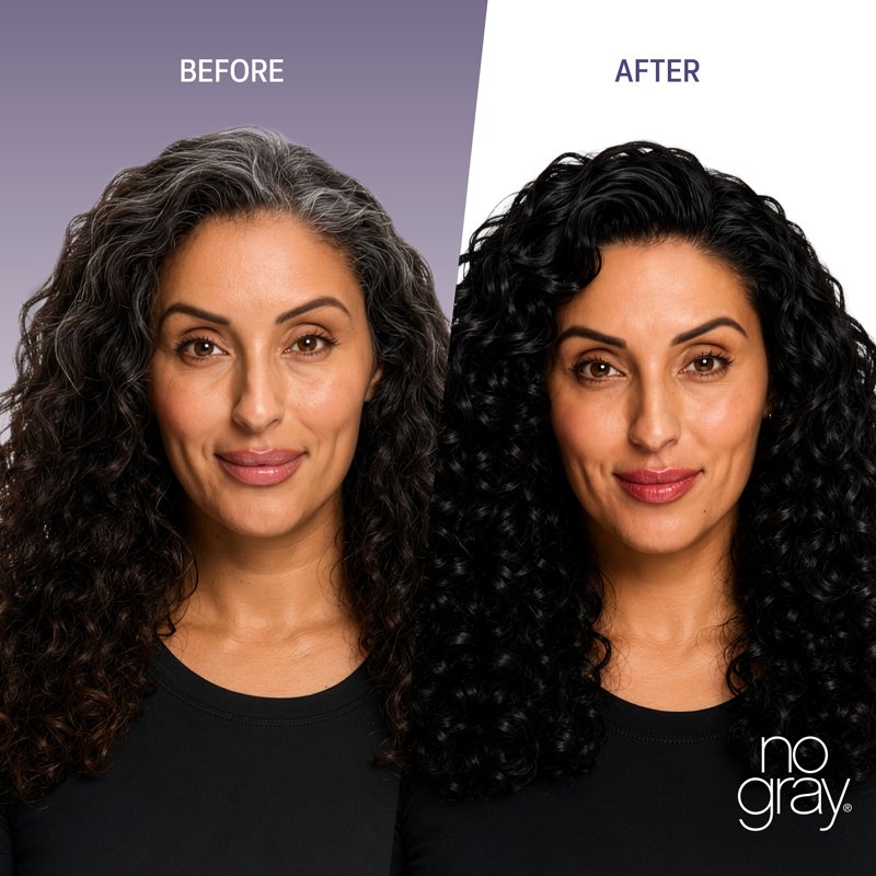 No Gray Quick Permanent Black Hair Color Shampoo - Gentle, Fade-Resistant, 8.45 fl oz