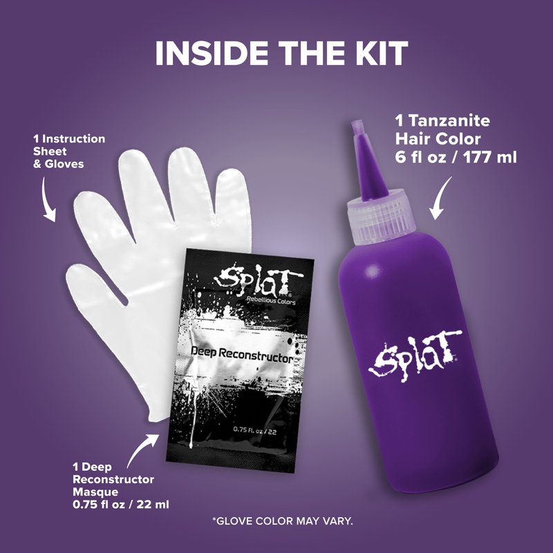 Semi-Permanent Purple Hair Dye Kit for Brunettes - No Bleach Needed