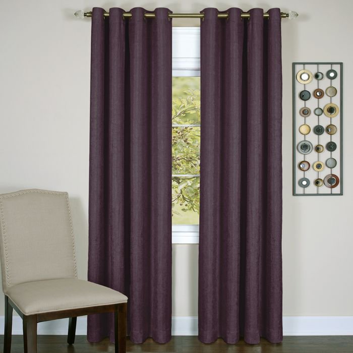 Lined Grommet Window Curtain Panel - Blackout, 50 Inch Wide, Multiple Lengths