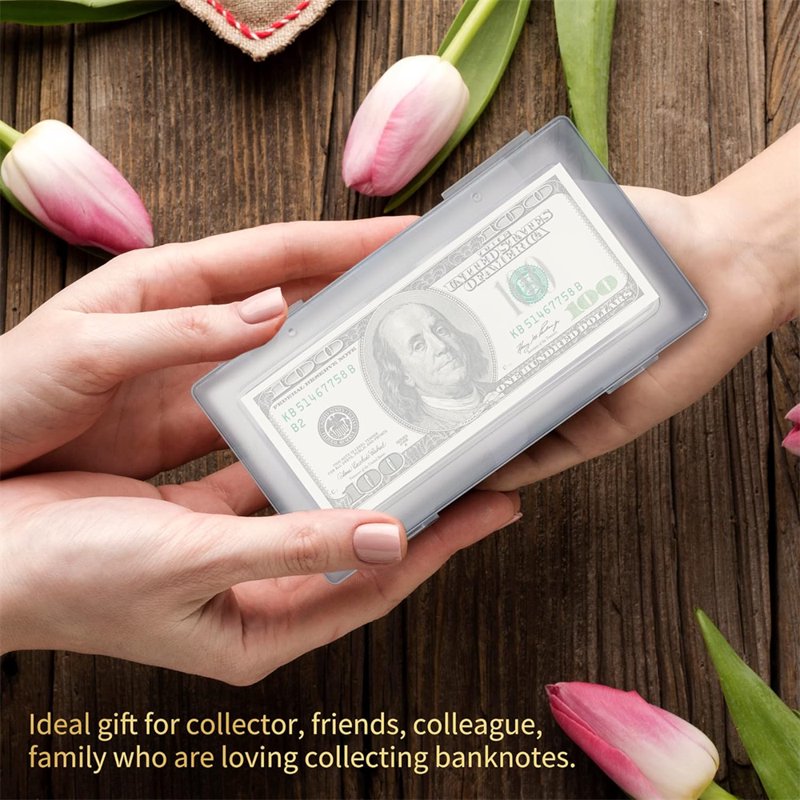 Clear Paper Money Holders 100 Pcs Cash Storage Sleeves for Currency Collection