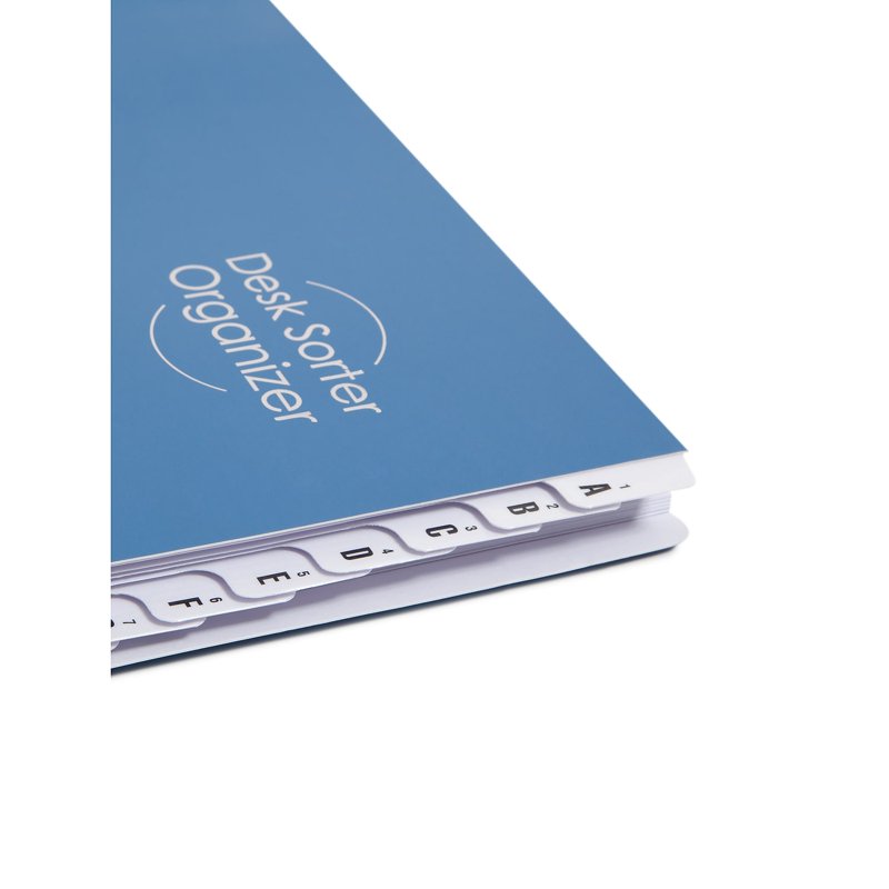Expandable Legal Size Desk File with A-Z Index Navy Blue