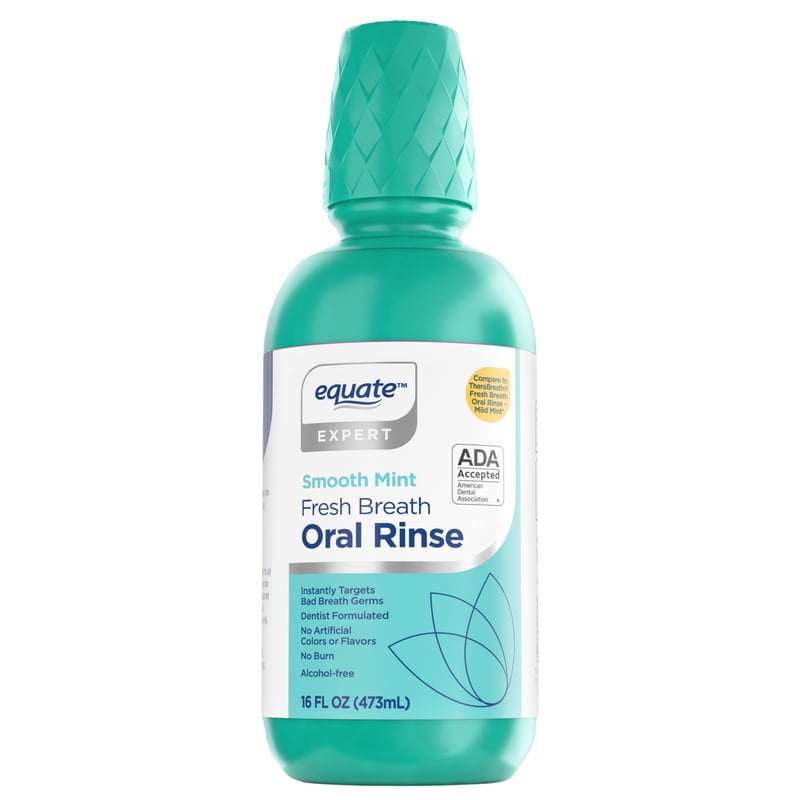 Multi Pack Alcohol-Free Mint Mouthwash for Fresh Breath - 3 x 16 Fl Oz