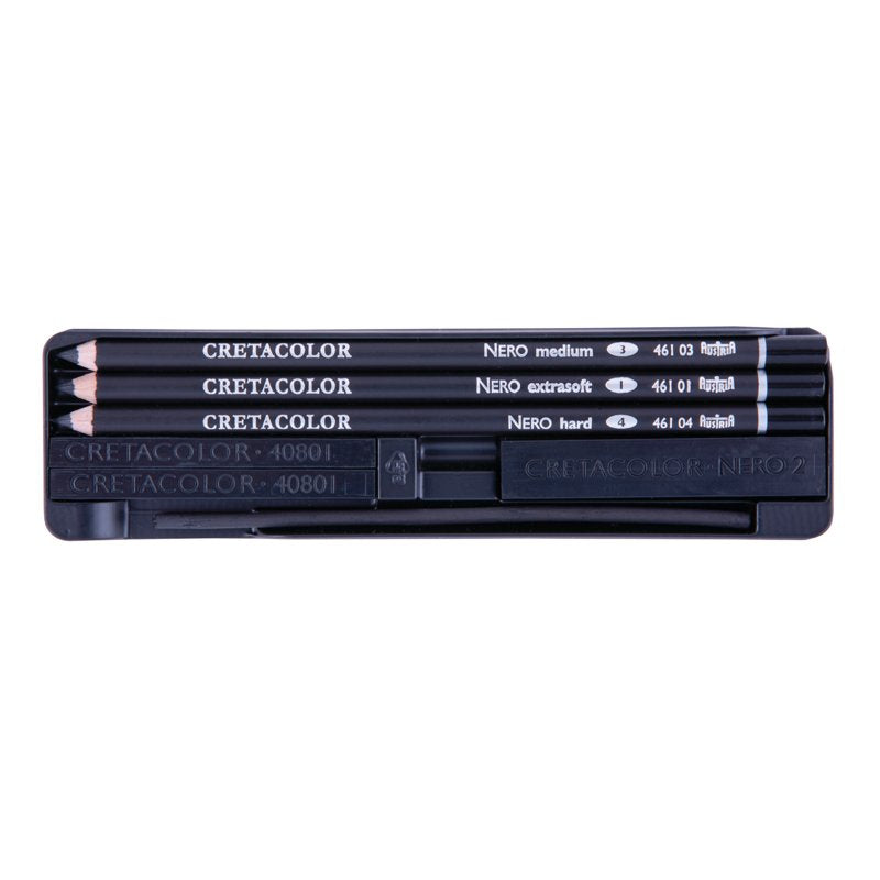 Black Sketching Pencil Set - 7 Pieces for Drawing & Art