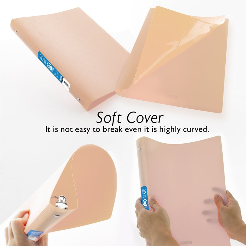 3-Ring Poly Binder Organizer with Pastel Colors, 1 Inch, Holds 175 Sheets