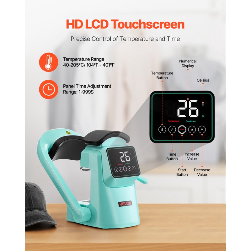Auto Hat Heat Press Machine with Interchangeable Platens - Precise Temperature Control