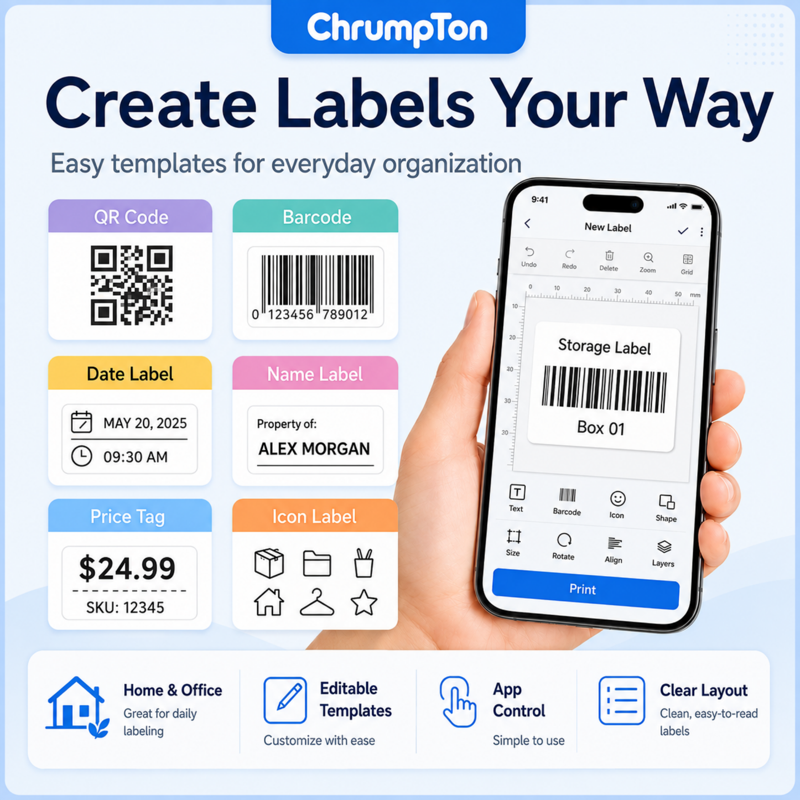 Thermal Transfer Barcode Labels 6 Rolls 1110 Count 2x1 & 2x3.15 Inches Self-Adhesive