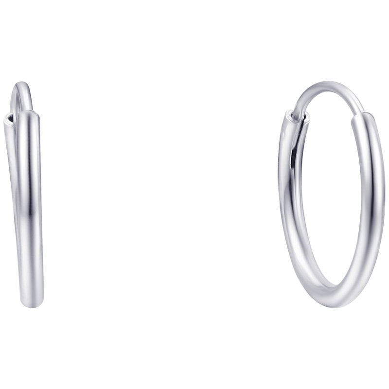 3 Pair Hoop Earring Set in 14K Gold Silver Rose Gold Plated Sterling Silver 12mm