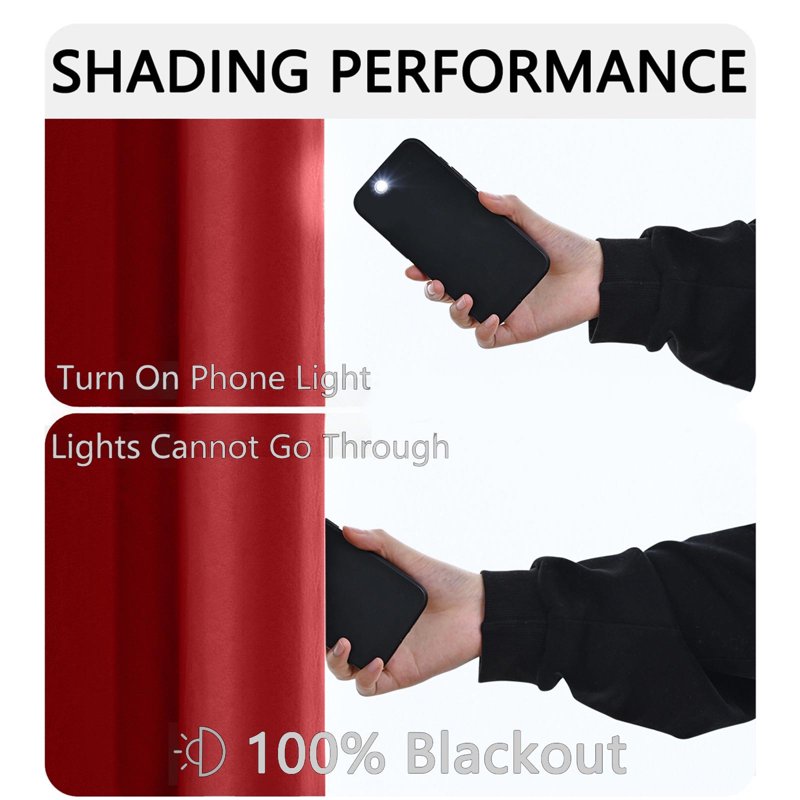 Blackout Thermal Insulated Curtain for Bedroom Full Light Block & Noise Reduction