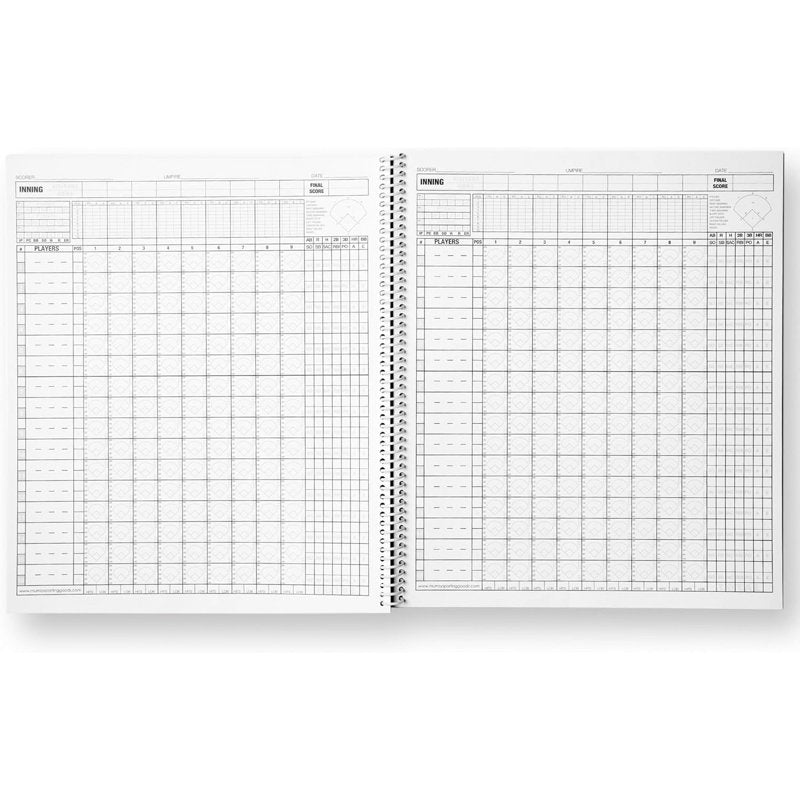 Baseball and Softball Scorebook Large Print - Spiral Bound for 35 Games