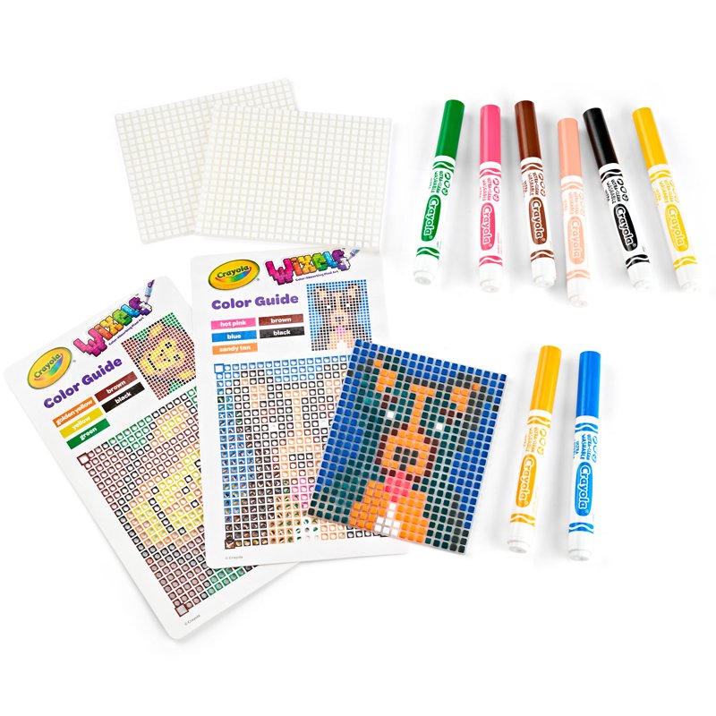 Kids Pixel Art Coloring Kit with Wixel Panels & Markers - Creative Art Set for Children