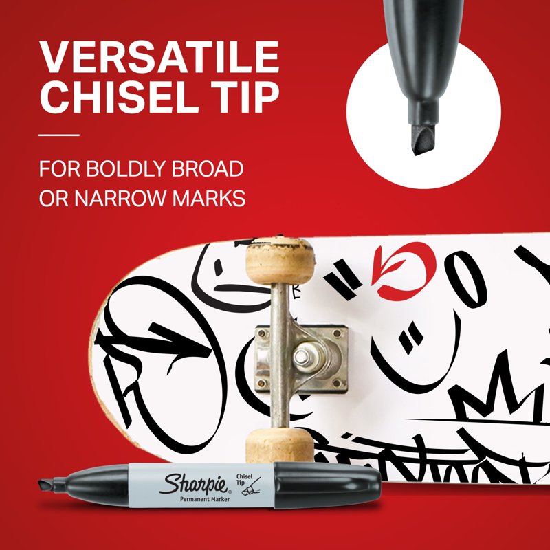 Sharpie Blue Permanent Markers with Chisel Tip - 12 Pack