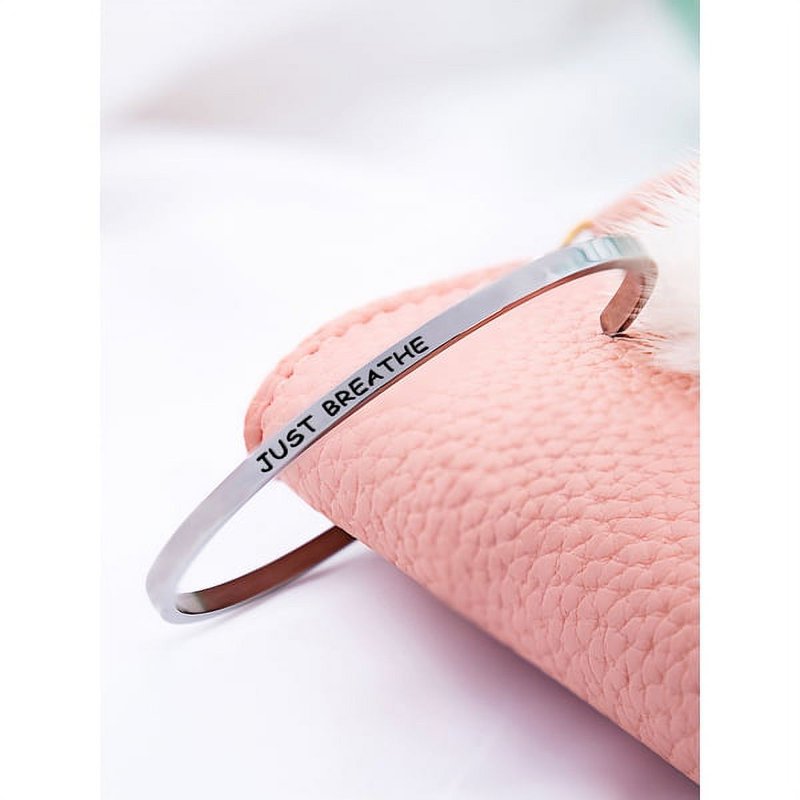 Inspirational Stainless Steel Saying Bracelet for Women - Adjustable 8-inch