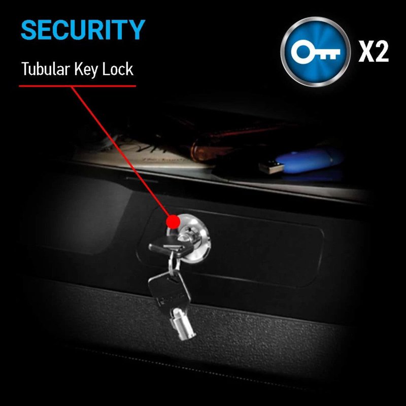 Fire and Water Resistant Security Safe - 0.36 Cu Ft with Key Lock