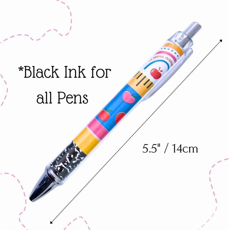Cute Teacher Pens Set - Inspirational & Funny School Supplies, 12 Pack
