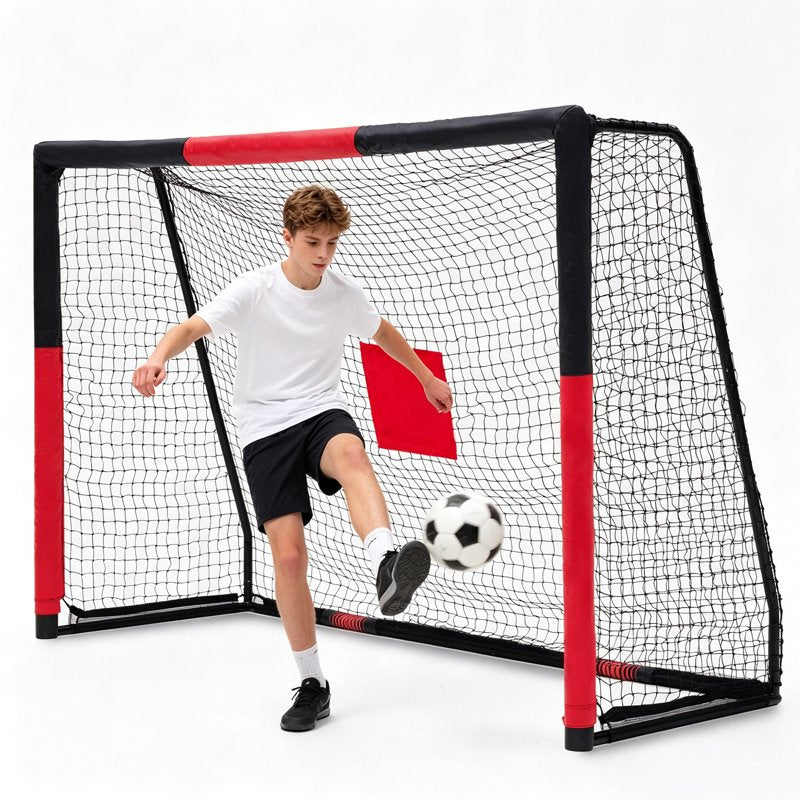 Weatherproof Metal Soccer Goal 6x4/8x5/10x6.5/12x6.5 ft, Galvanized Steel Frame, Zipper Net, Easy Assembly, 10x6.5 ft Variation