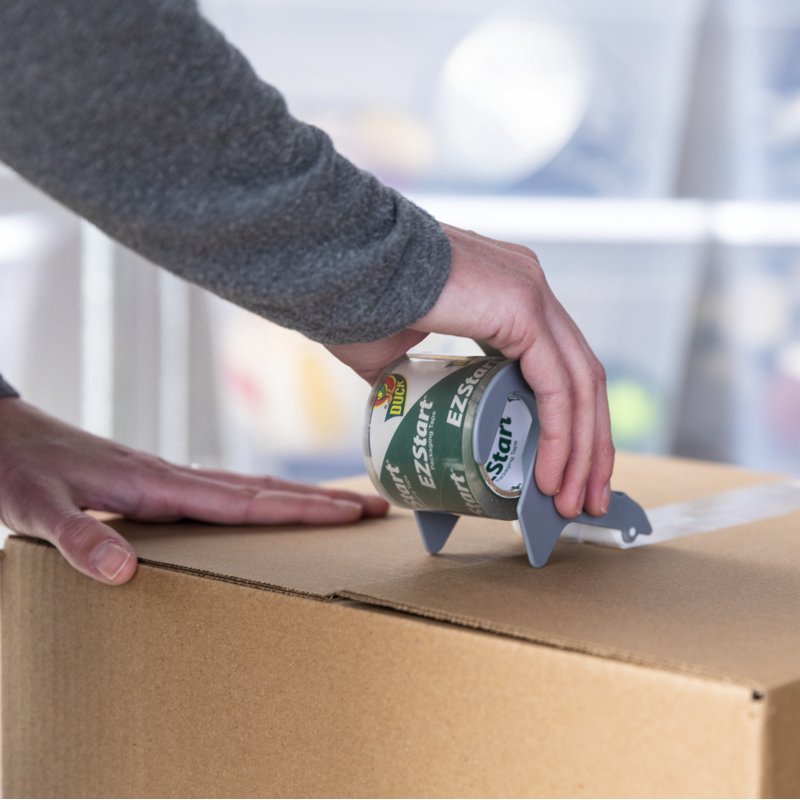 Clear Packing Tape with Manual Dispenser - 1.88 in x 50 yd, Frustration-Free & Easy Unroll