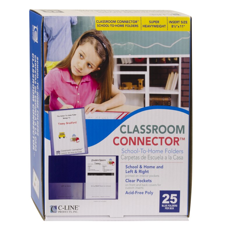 School-to-Home Folder Blue 25-Pack - Classroom Connector for Parents & Teachers