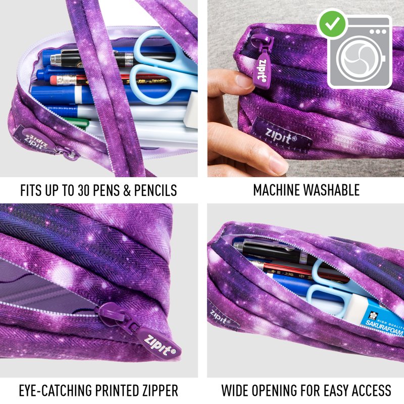 Galaxy Colorz Pencil Case - Bright Purple Pencil Pouch for School & Office