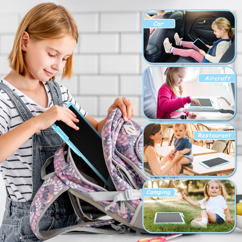 Kids 10-Inch LCD Drawing Tablet - Reusable Educational Doodle Board for Ages 3-7