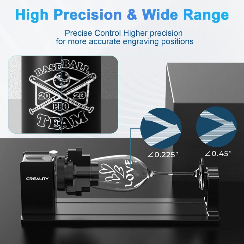 Laser Engraving Rotary Chuck Kit for Cylindrical Objects - 360° Rotation, Adjustable Jaws