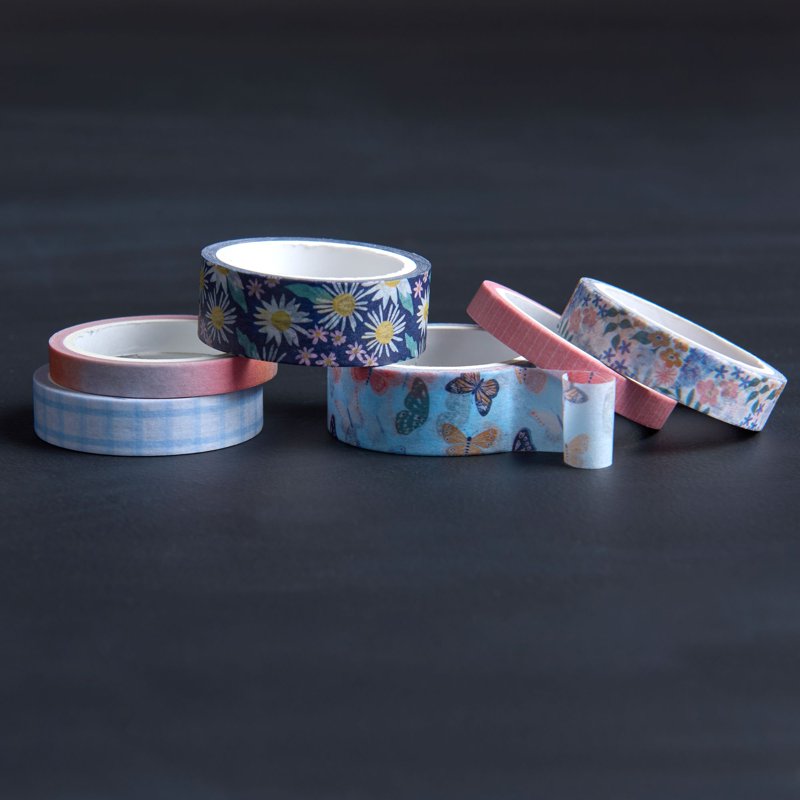 Decorative Butterfly Washi Tape Set - 6 Rolls for Scrapbooking & Crafts