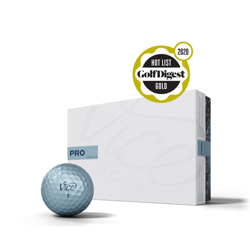 Pro Golf Balls Ice Blue 12 Pack - Max Distance & Spin for All Levels