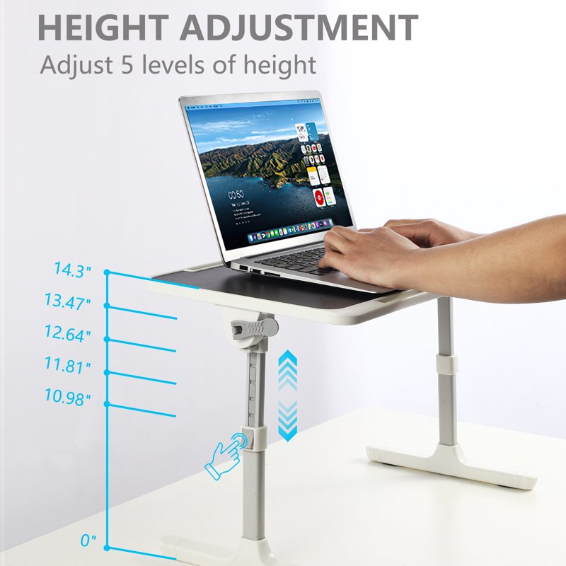 Height & Angle Adjustable Laptop Desk Bed Tray Folding Bedside Table