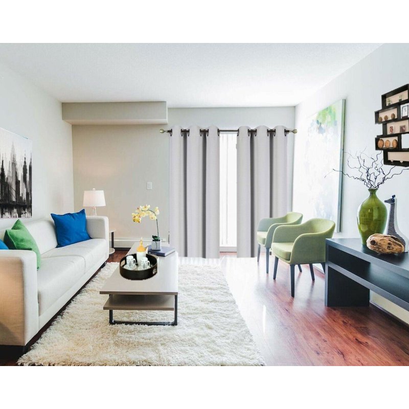 Blackout Curtain Panel for Doors and Closets - Thermal Insulated, Ivory, 37 x 84 Inches