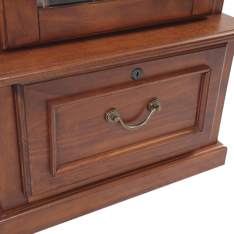 8-Gun Locking Display Cabinet with Lower Storage - Brown Furniture