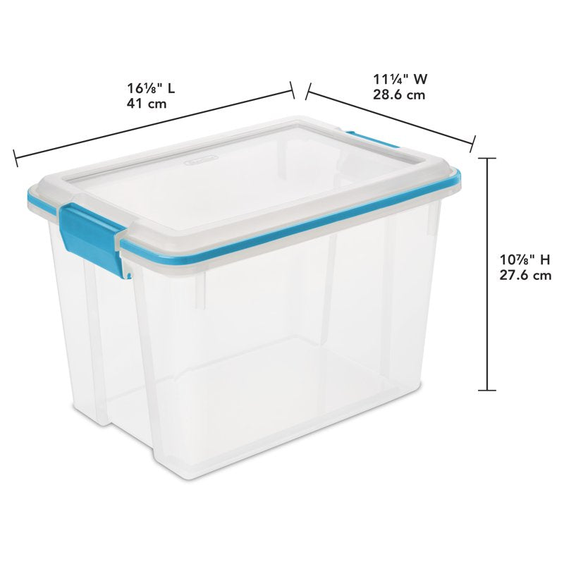 Weather-Resistant Plastic Storage Bin with Gasket & Latch Lid — Multiple Sizes