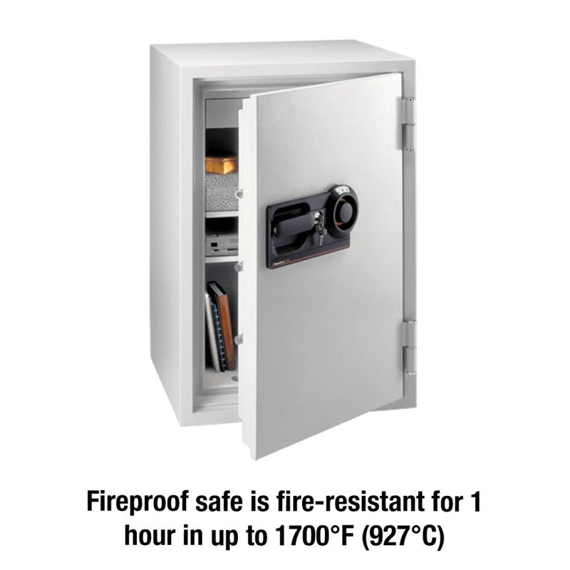 Fireproof Business Safe with Combination Dial Lock 4.59 Cu Ft - Light Gray