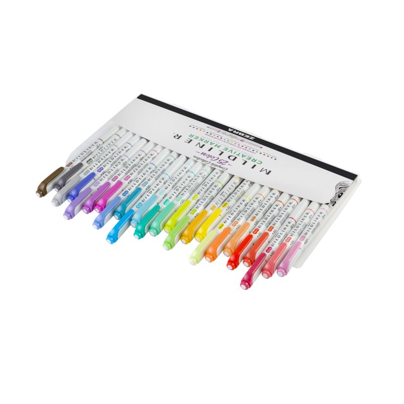 Double-Ended Creative Highlighter Set - Assorted Mild Colors, 25 Pack