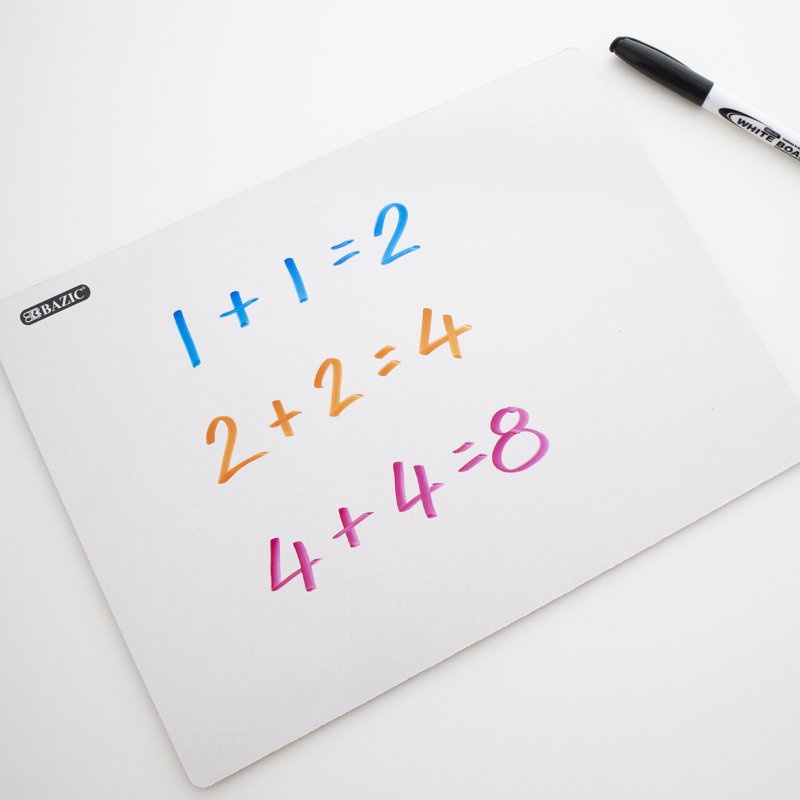 2-Pack Bazic Dry Erase Double-Sided Whiteboard with Marker