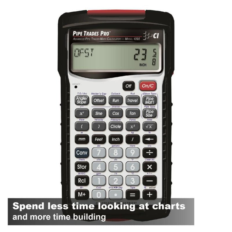 Construction Calculator for Pipe Fitting & Plumbing - Portable with Hard Case