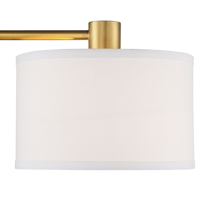 Modern Desk Lamp with USB Charging Port - Antique Gold & Linen Shade