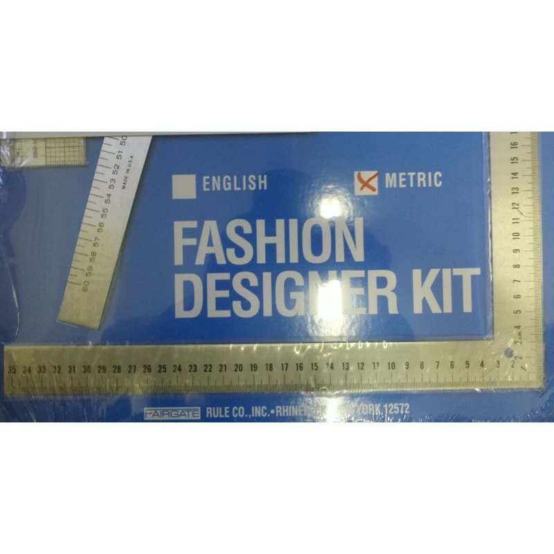 Fashion Pattern Making Kit with Rulers and Book - 4-Piece Set in Cm