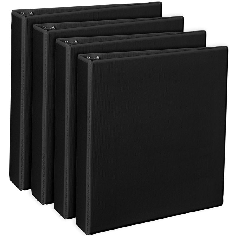 3-Ring View Binder 1.5 Inch Capacity - Pack of 4, Black