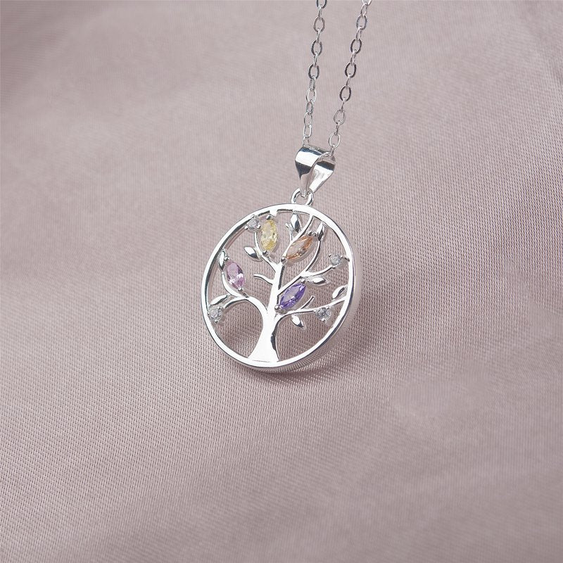 Sterling Silver Tree of Life Christmas Necklace for Step Mom Gift