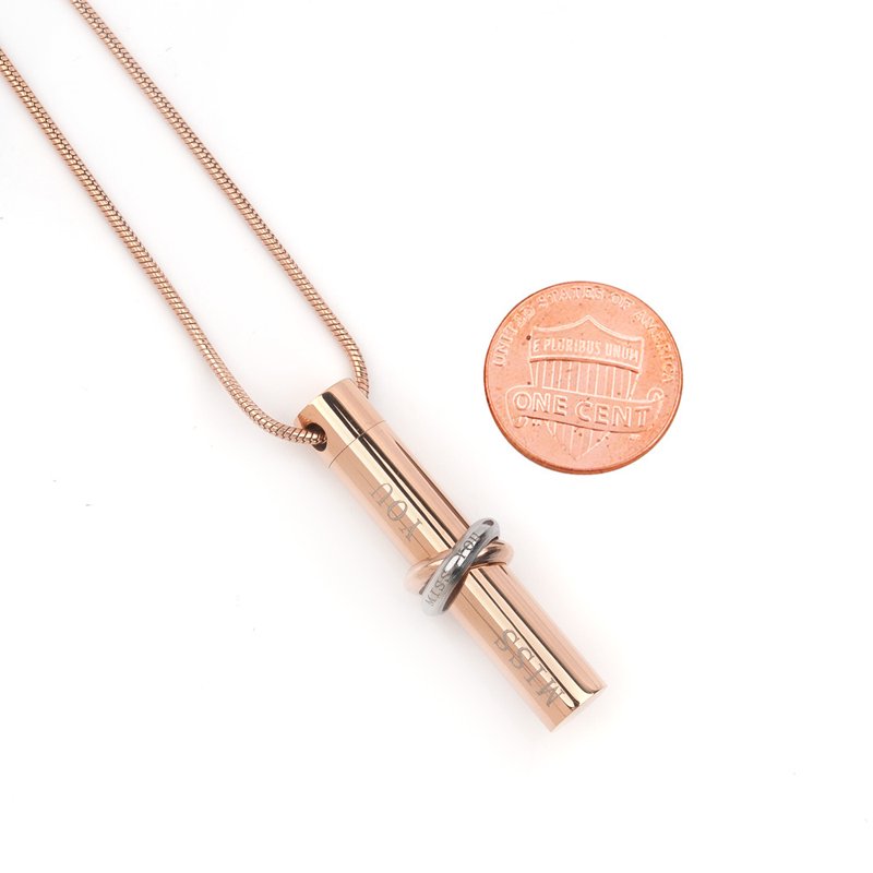 Cylinder Memorial Cremation Jewelry Necklace Ashes Holder - Miss You