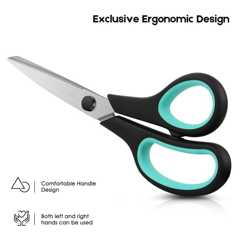 Heavy Duty 8-Inch Craft & Office Scissors Set - Ultra Sharp Blades & Comfort Handles