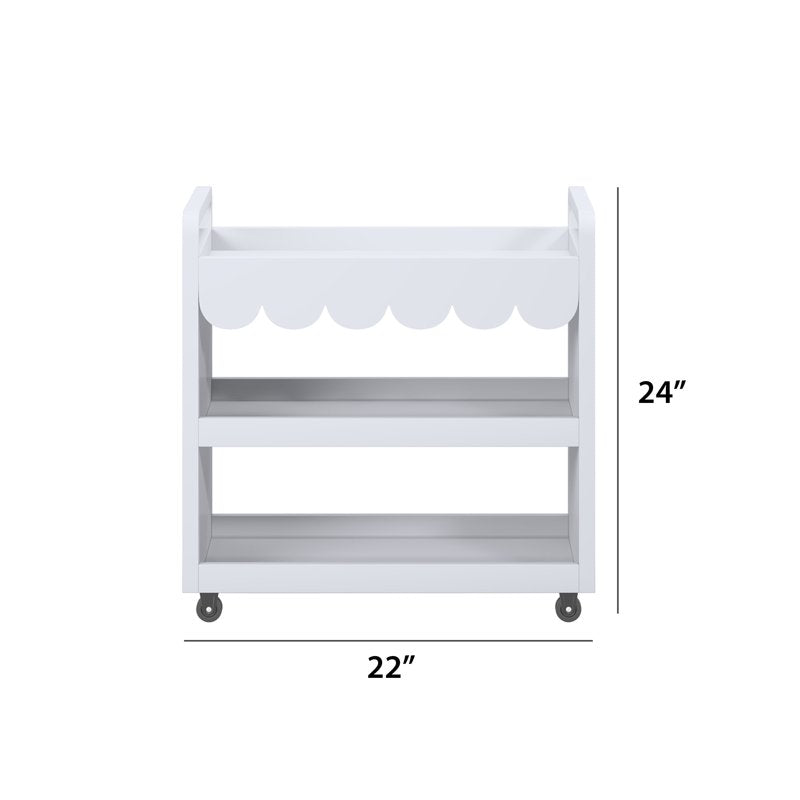 Kids Art & Storage Cart with Chalkboard - White, Multi-Use Kids Room Furniture