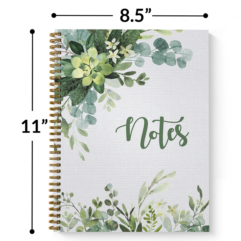 Abundant Greenery Spiral Notebook 8.5 x 11 Inches College Ruled Journal