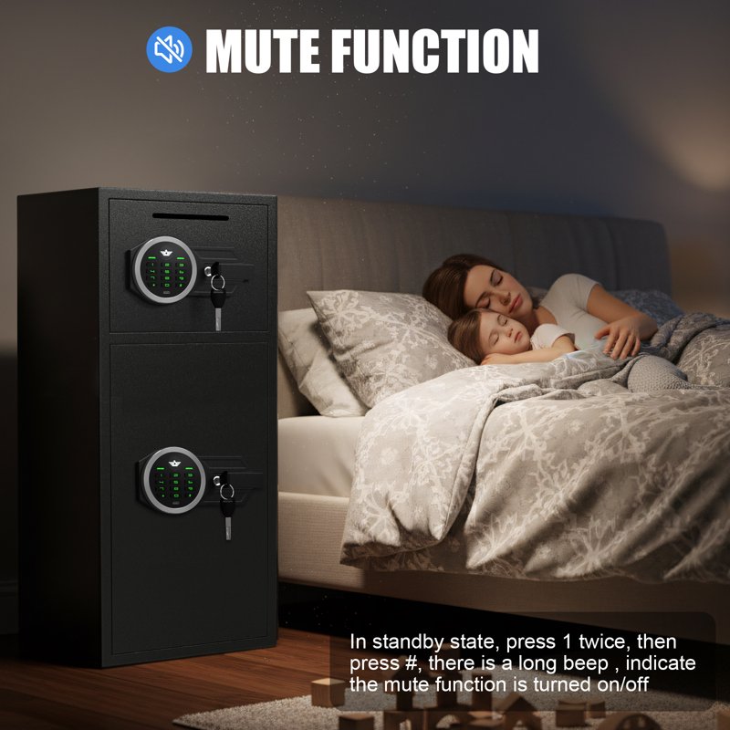 Heavy Duty Fireproof Safe Box 6.0 Cu Ft with Dual Alarm & Deposit Slot