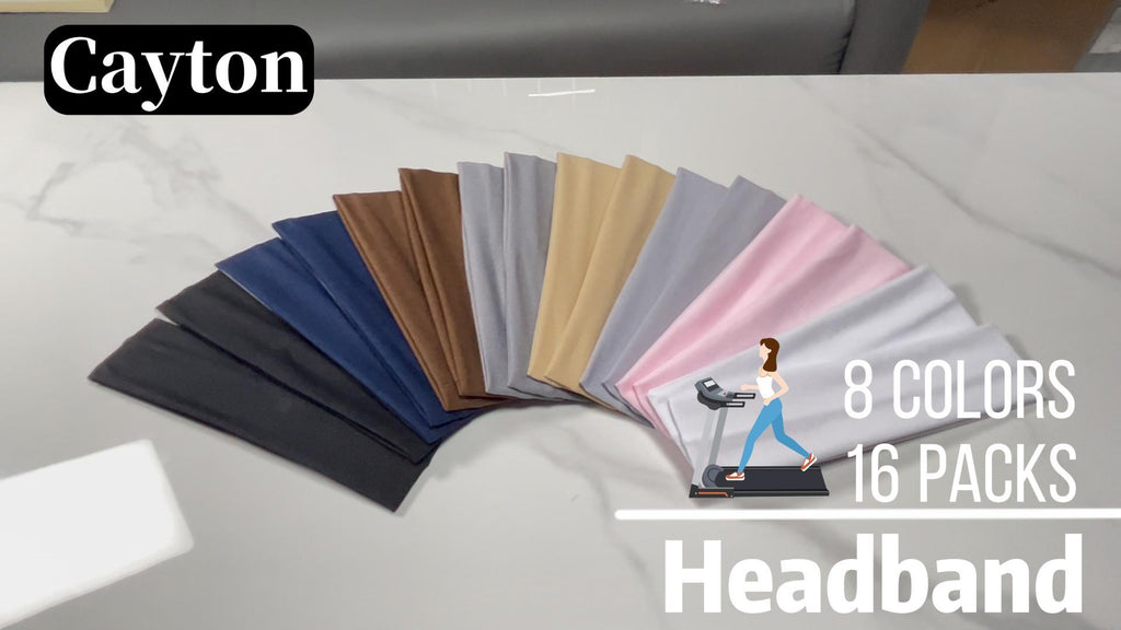 Workout Headbands for Women 16 Pack - Breathable Elastic Sports Hairbands
