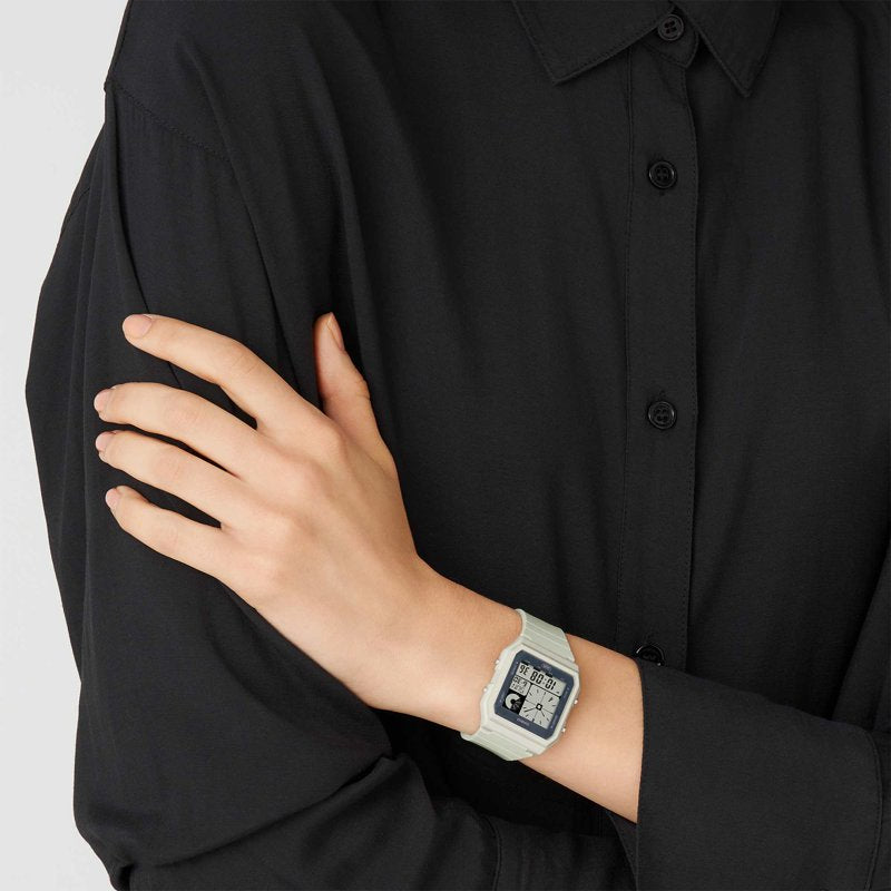 Unisex Ivory Digital & Analog Watch with LED Backlight and Multi-Function Features